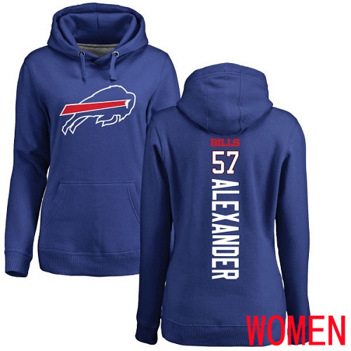 NFL Women Buffalo Bills #57 Lorenzo Alexander Royal Blue Backer Pullover Hoodie Sweatshirt->women nfl jersey->Women Jersey